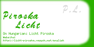 piroska licht business card
